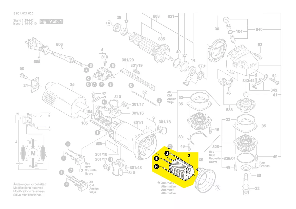 Stator réf. 1 607 000 F0R Bosch